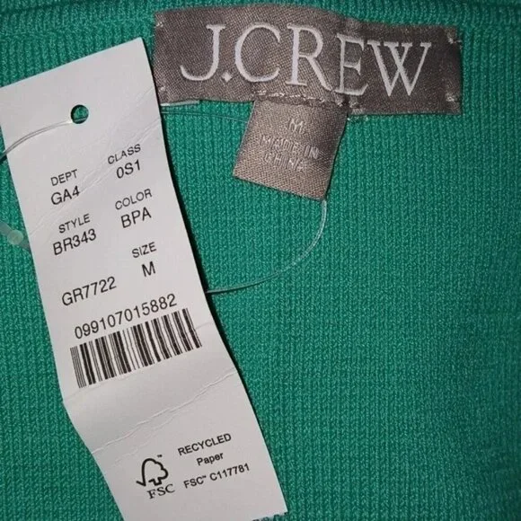J. Crew Square Neck Knit Green Sleeveless Mini Dress - Picture 6 of 7